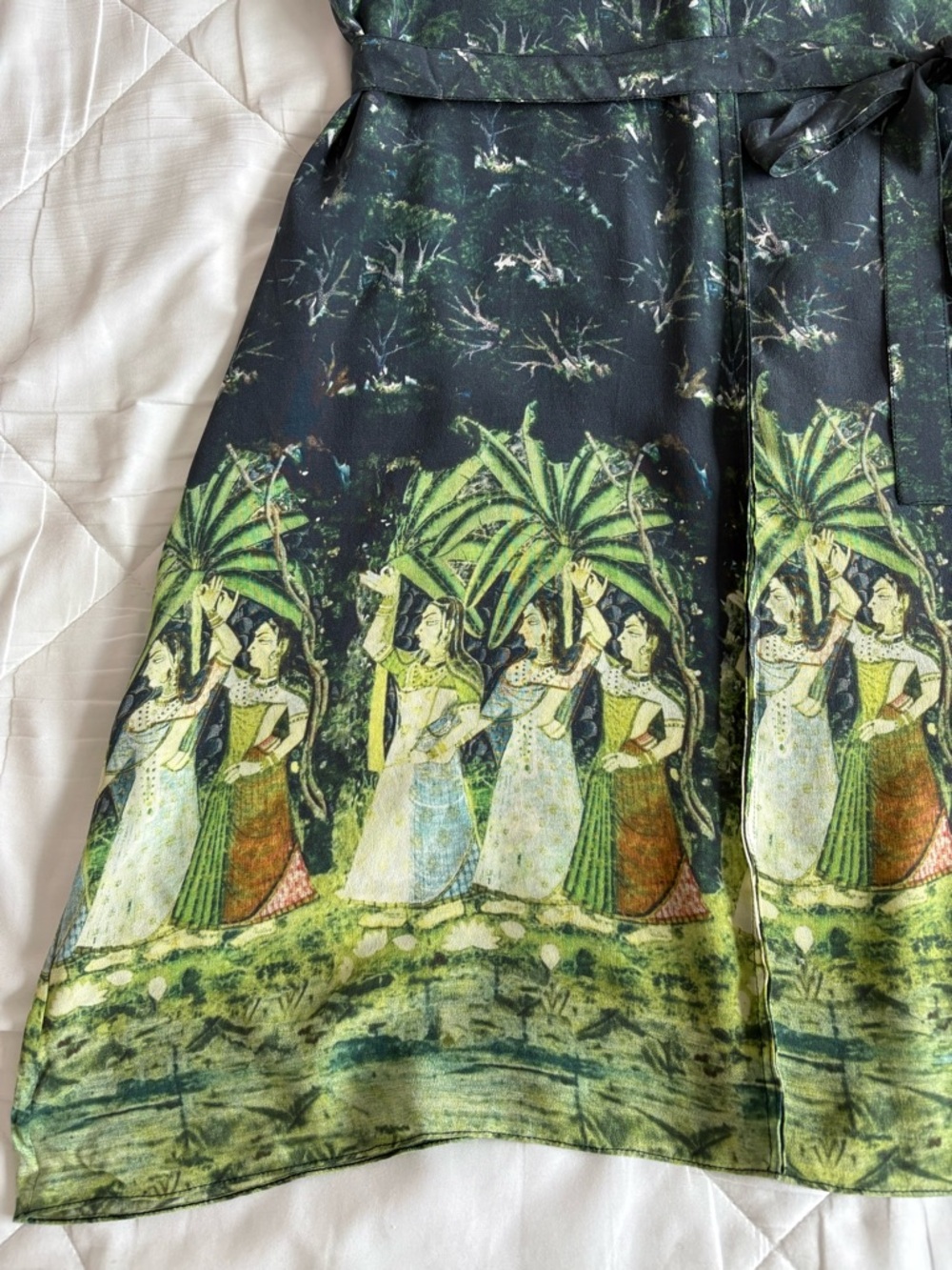 Figue Lupita Silk Dress in Mystic Dancer Green - Picture 5 of 13